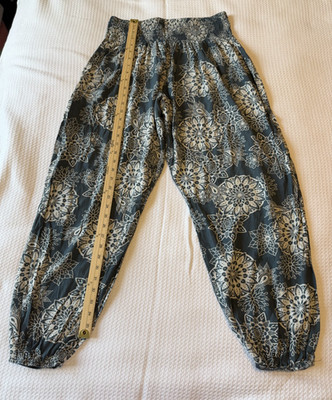 Lotus and Luna Harem Pants Blue Grey L/XL