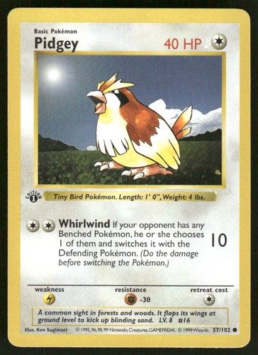 Pidgey — Base Set (1st Edition,Shadowless)