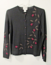 Oscar de la Renta Cardigan Sweater Top Button...
