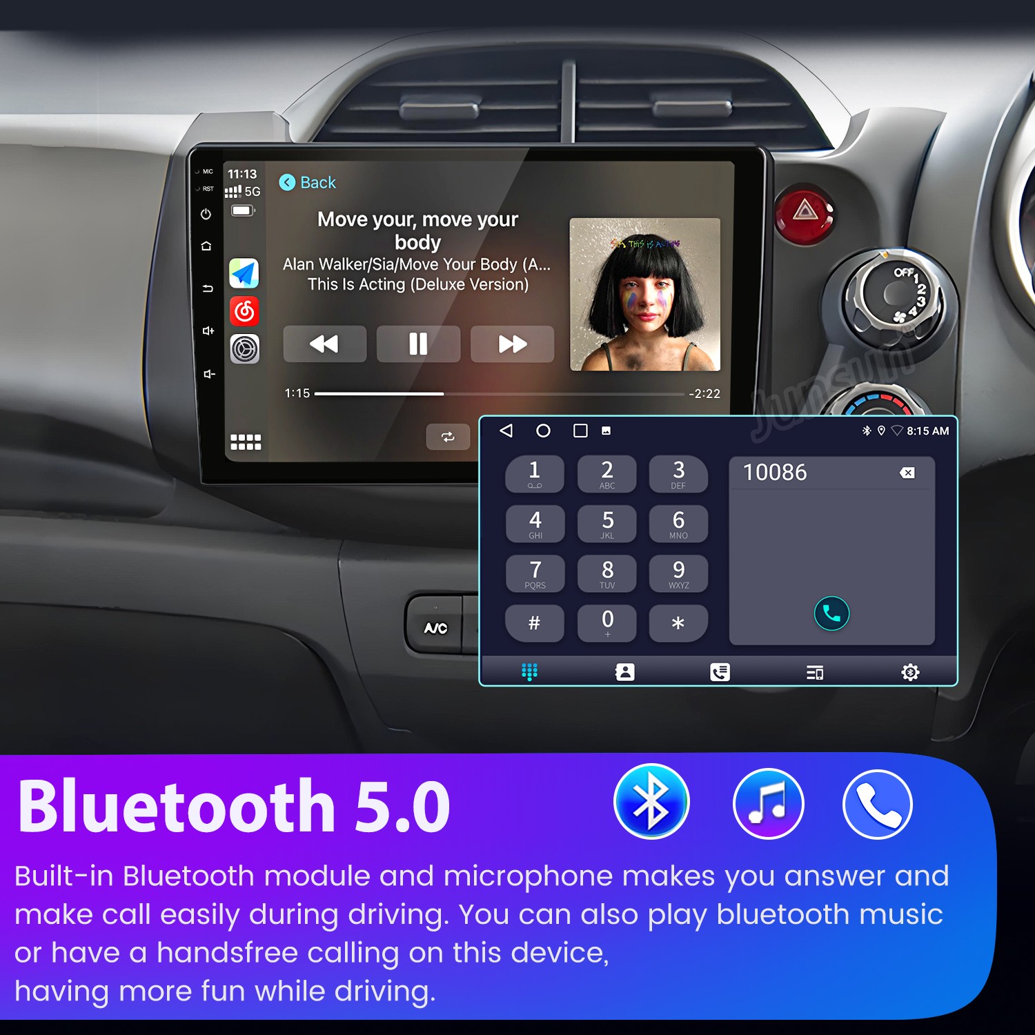 6+128G Android 14 Carplay Car Stereo Radio GPS Navi For Honda Fit Jazz 2007-2013