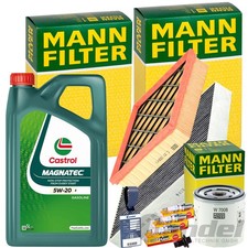 MANN INSPEKTIONSPAKET+5L CASTROL 5W-20 ÖL passend für FORD MONDEO V 1.5 ECOBOOST