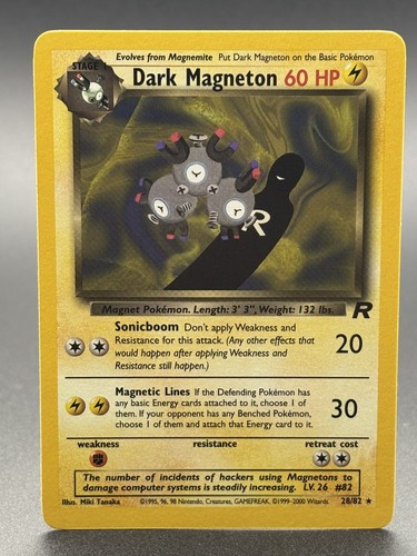 Dark Magneton 28/82 Unlimited Rare Team Rocket Pokemon NM