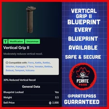 🎮 ARC RAIDERS - VERTICAL GRIP II BLUEPRINT - ALL PLATFORMS