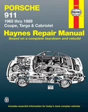 Haynes Repair Manual — Porsche 911 (1965–1989) Coupe, Targa & Cabriolet DIY