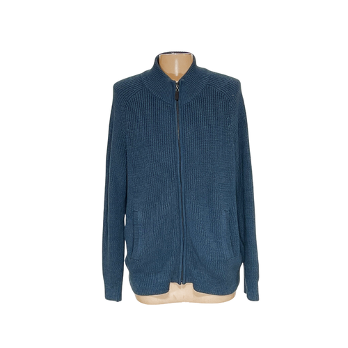 L.L.Bean Blue Cotton Full Zip Sweater - Men's L - Picture 1 of 4