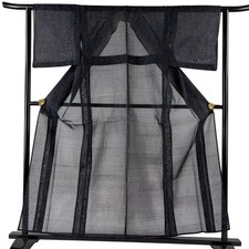 JAPANESE KIMONO TSUMUGI Black 157.5cm 5 ft 2 in PURE SILK AA10542