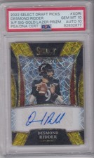 #2/5 Auto X-Factor Gold Lazer Desmond Ridder PSA 10/10 2022 Select Draft Picks
