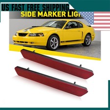 1pair Rear Bumper Side Marker Light Housings Red Lens For 1999-2004 Ford Mustang 1pair Rear Bumper Side Marker Light Housings Red Lens For 1999-2004 Ford Mustang
