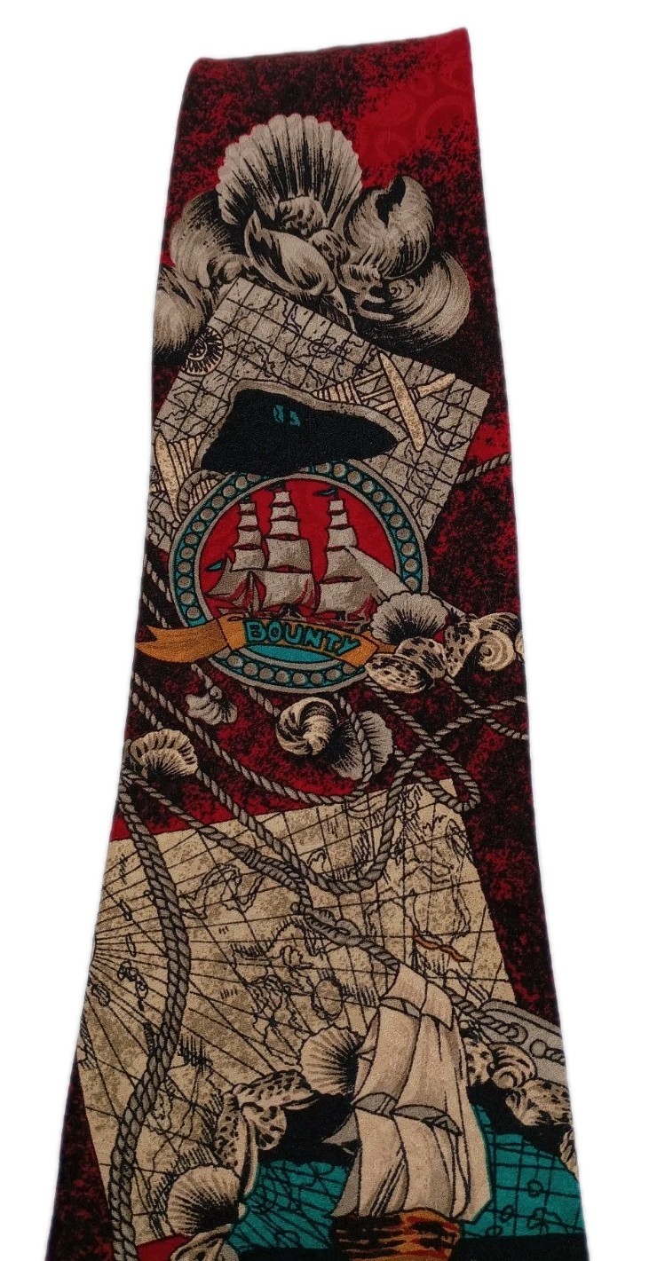Vtg.1993 American Film Classics MUTINY ON THE BOUNTY Silk Neck Tie BELK Label image 3