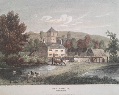 1813 Druck New Radnor, Powys/Radnorshire, Wales. J P Neale/W Smith. Zum Einrahmen.