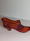 Fenton Glass Shoe Red 5.5 inches long