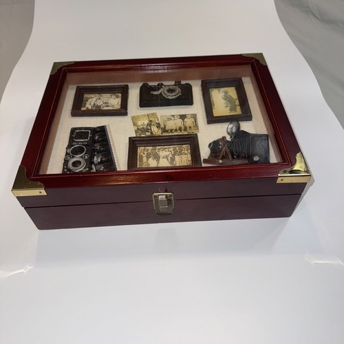 Wooden Brown Photo Storage Box - Picture 1 of 18