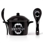 Alchemy Bowl A Bite To Eat Lidded & Spoon Set Black 15x12cm