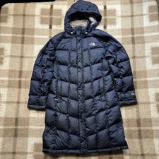 The North Face Puffer Parka Girls XL 18 Dark Blue 550 Down Fleece Lined Jacket