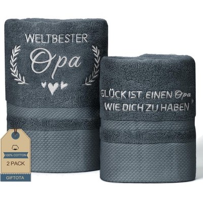 Handtuch Set Baumwolle Opa Geschenk Geburtstag Vatertag Badehandtuch