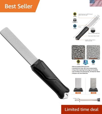 Compact Dual-Grit Diamond Sharpening Stone for Precision Tool Maintenance, 121N