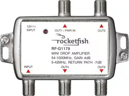 Rocketfish- 4 Output Coaxial Amplifier - Silver