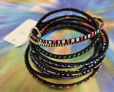 African- Handmade Tuareg Woven Bracelets- Set of 10- New- Mali E