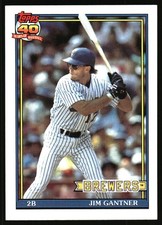 1991 Topps Baseball Jim Gantner #23 Milwaukee Brewers
