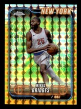 2024-25 Topps Chrome Mikal Bridges /50 Gold Geometric #190 New York Knicks