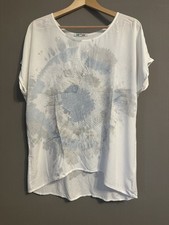 T-Shirt weiß Strass Stern Batik Made in Italy, Größe S