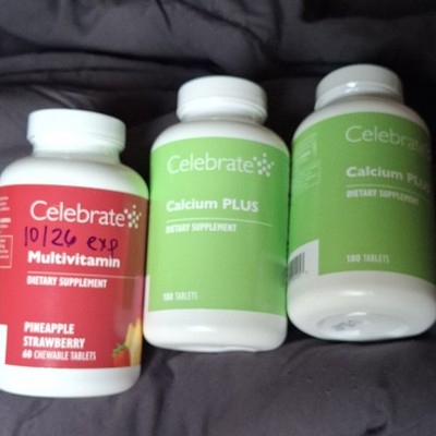 Celebrate Calcium PLUS and Pineapple Strawberry Chewable Multivitamin Tablets