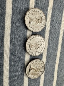 3X 1953 CANADA NICKEL QUEEN ELIZABETH II AU/UNC FOREIGN COINS 5 CENTS