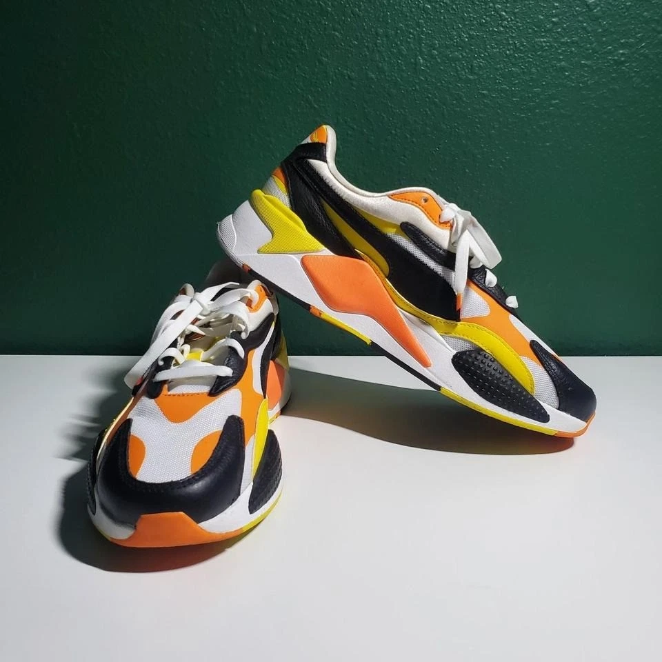 Tênis de corrida Puma RS-X3 59th Court Crush laranja amarelo branco e preto - Imagem 2 de 4
