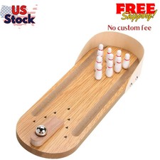 Mini Wooden Tabletop Bowling Game Desktop Arcade Stress Relief Toy Gift