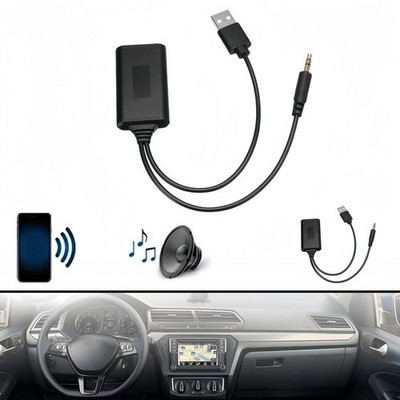 Car Wireless Bluetooth Receiver USB 3.5mm Aux Music Player Audio Cable Adapter