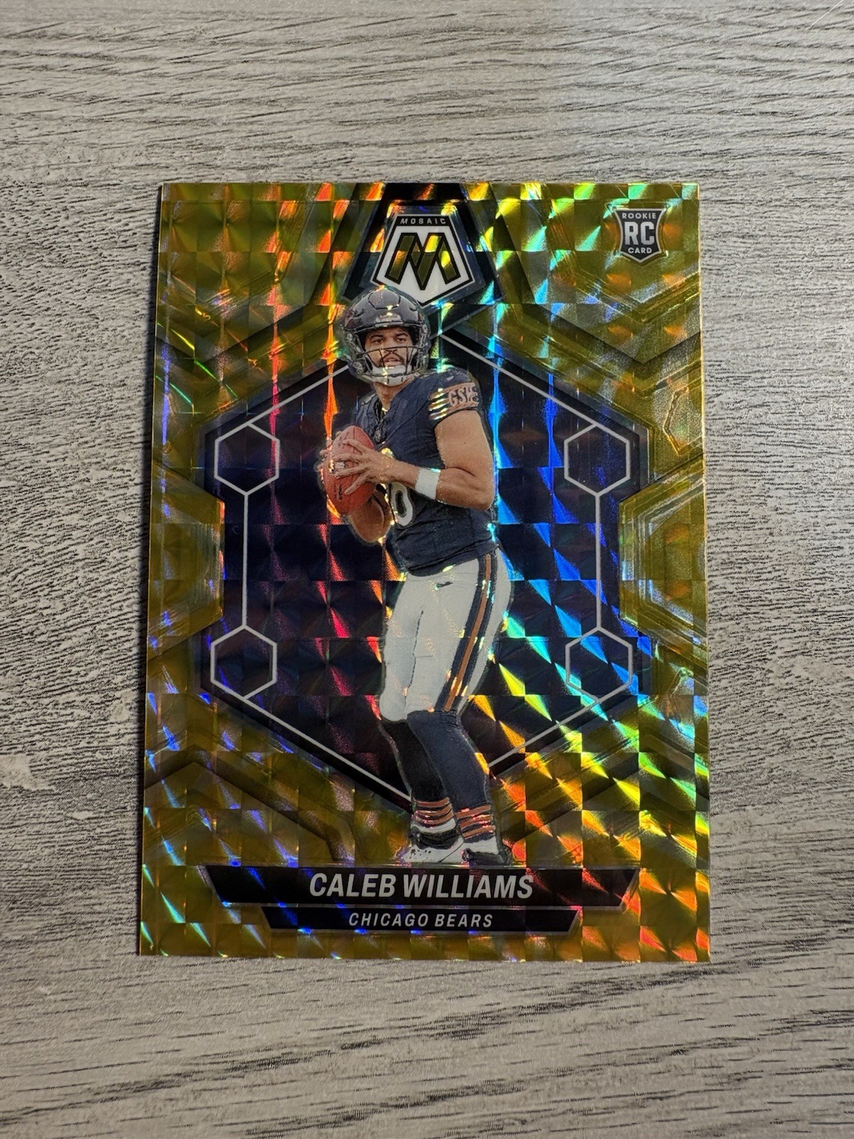 2024 Panini Mosaic - Rookies Caleb Williams #301 Reactive Yellow Mosaic Prizm