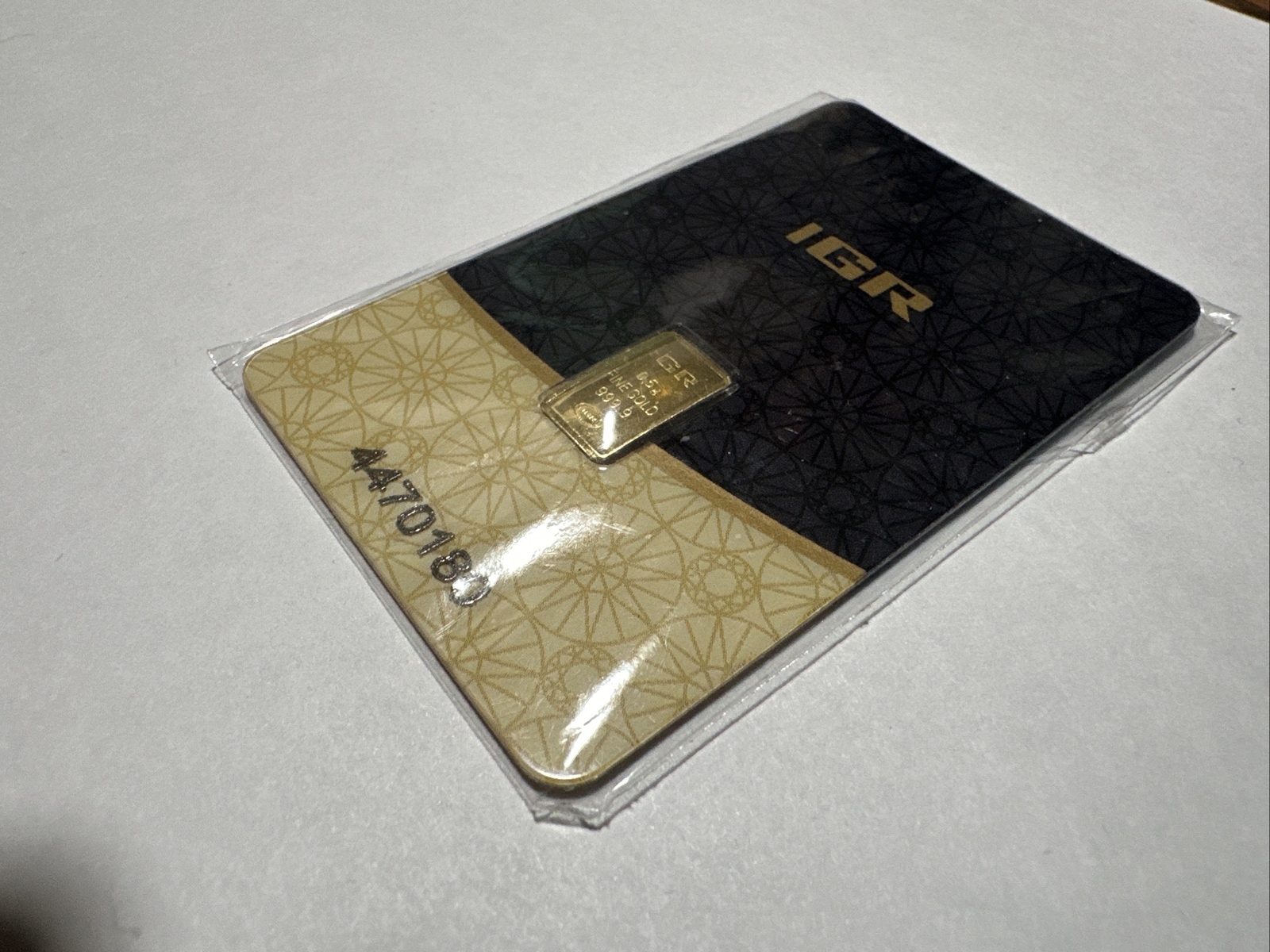 Gold IGR Bar 0.5g Fine 999.9  Assay Certificate