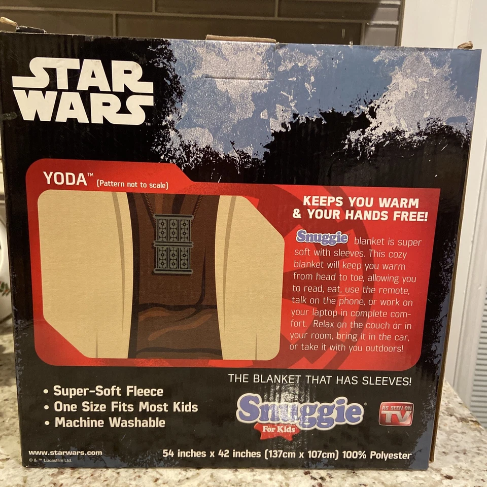 Disney Star Wars Fleece Snuggie Manta para Niños Yoda Nueva en Caja 54x42 Foto 3 de 4
