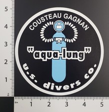 Aqua-Lung U.S. Divers Diving Decal Sticker repro 6mil vinyl 5" Cousteau Gagnan