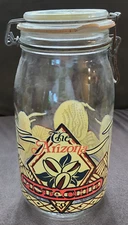 Vintage Arizona Pistachio Glass Jar 10" Desert pattern Seal Lid