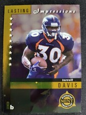 1998 Pinnacle Mint Terrell Davis  LASTING IMPRESSIONS card #6 OF 10 Broncos HOF