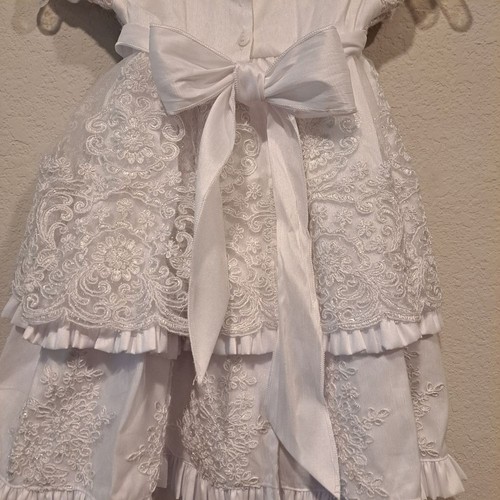Girls white flower girl dress wedding baptism christening Convertible 2-3 tiers - Picture 6 of 16