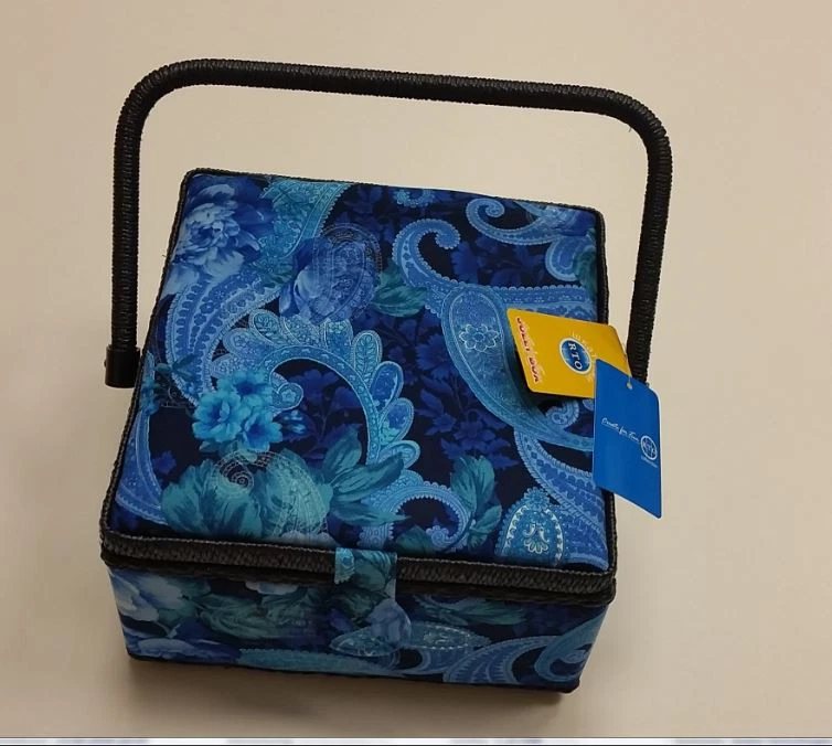 Nähkorb Nähkörbchen Nähkasten Nähbox Nähkästchen Handarbeitskorb Nähen BLUE ROSE - Bild 3 von 4