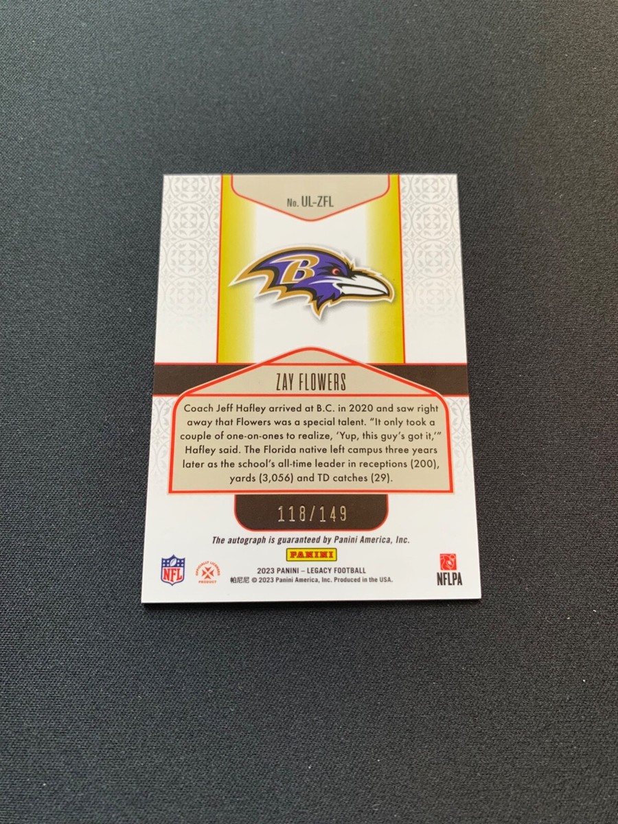 2023 Panini Legacy Under the Lights Orange /149 Zay Flowers Rookie
