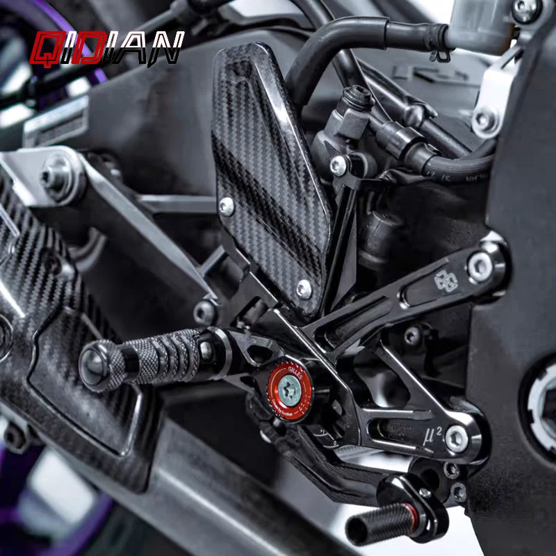 Motorcycle Real Carbon Fiber Rearsets Footrests For Yamaha YZF R1 R1M 2015-2024 - Image 3 of 4