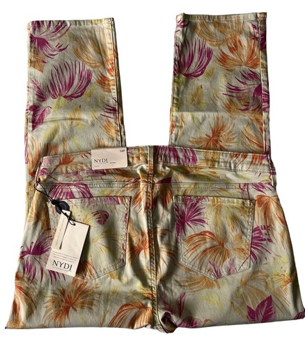 NYDJ Size 14P Sheri Slim Ankle Jeans Beach Garden Clementine - Picture 5 of 20