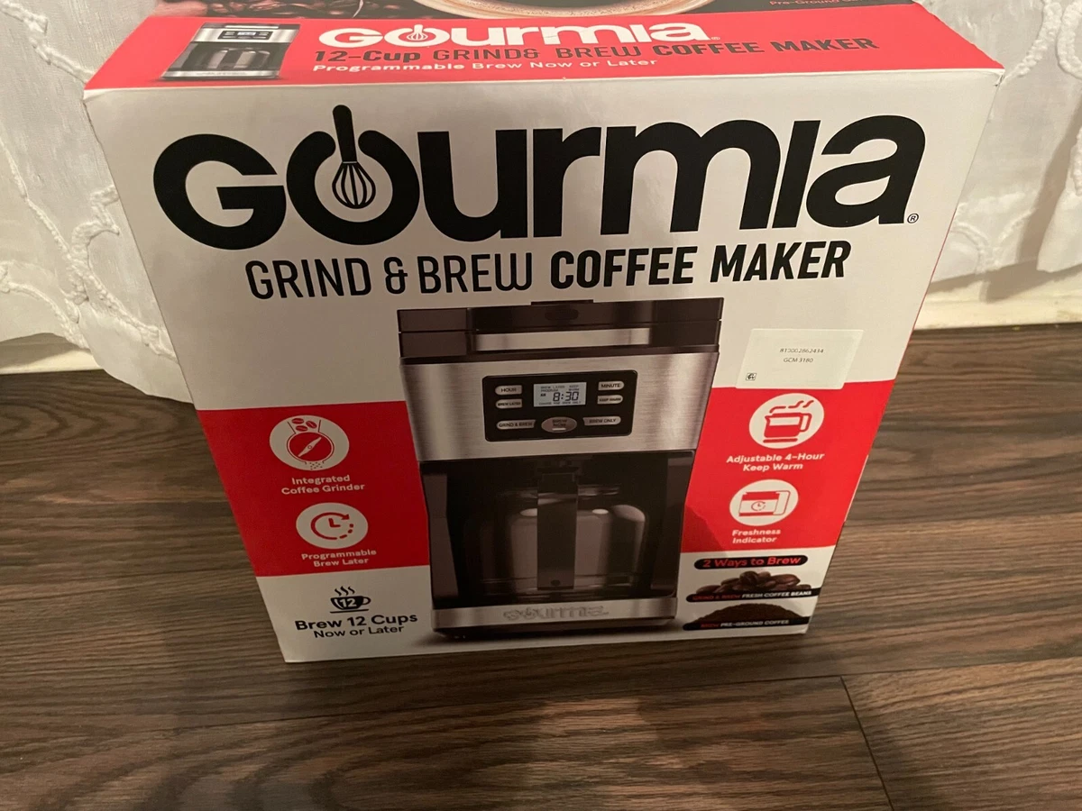 Gourmia 12-Cup Grind & Brew Coffee Maker with Integrated Grinder