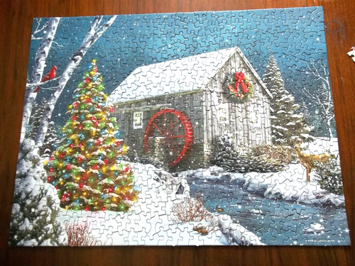 Springbok Jigsaw Puzzle Winter Scene, The Falling Snow 500 Pc Complete Excellent - 第 1/7 張圖片