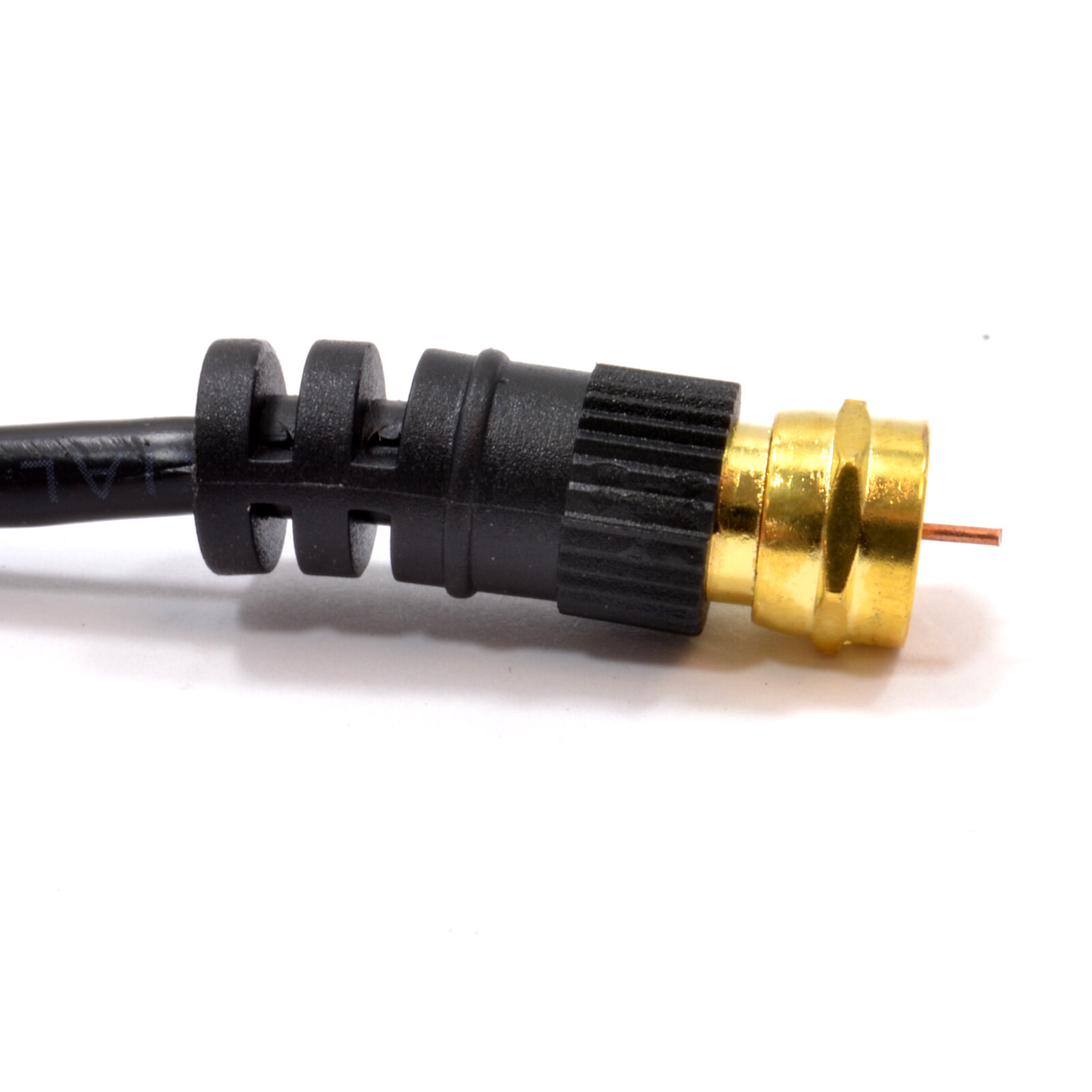 Thumbnail - 2m Satellite F Anschluss Für Sky/kabel Schwarz Kabel Gold