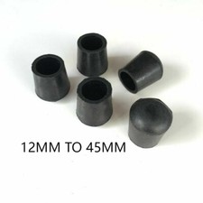 Tapas de goma de la cubierta del extremo del tubo del palo de los pies de la mesa de la silla de 12 mm a 45 mm negras