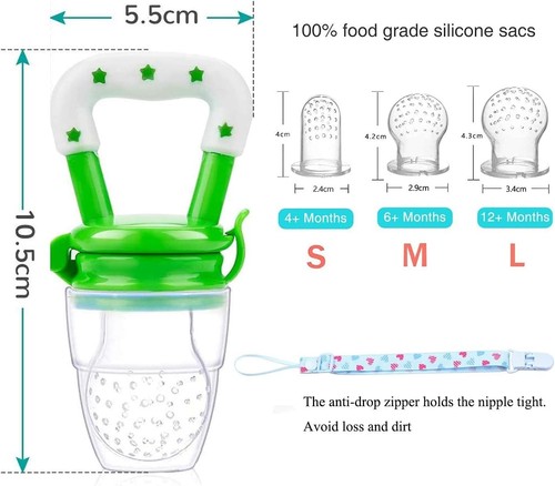 3 Fruit Fresh Silicone Teether Soother Nibbler Baby Feeder Pacifier Food Feeding - Picture 2 of 6