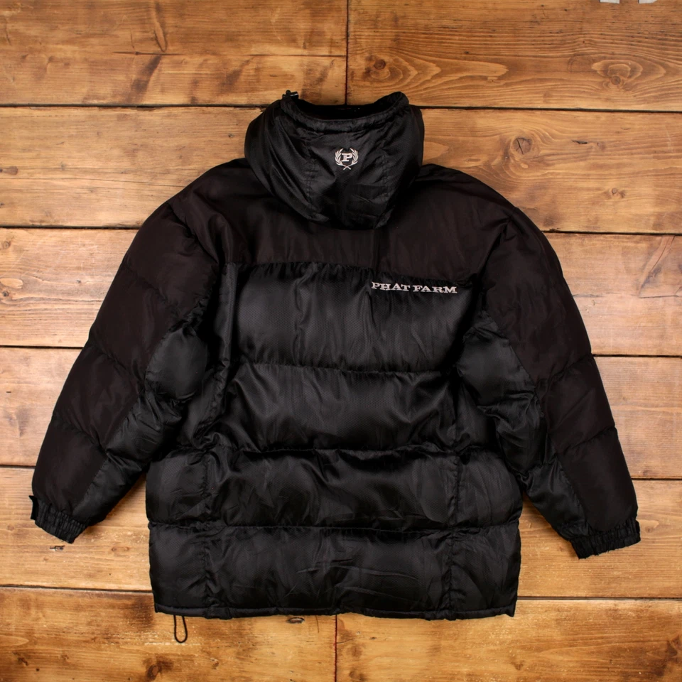 Chaqueta acolchada vintage Phat Farm L Hip Hop negra Foto 2 de 4