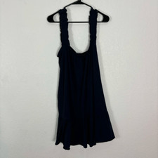 J. Crew Navy Blue 100% Cotton Ruffle Strap Dress