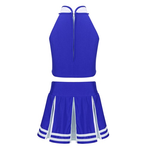 AU Kids Girls Cheerleading Costume Cheer Tops and Pleated Skirt Team Uniform Set - Picture 10 of 41