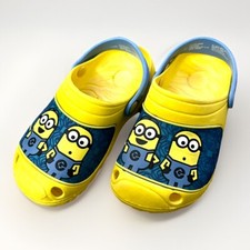 Minions Banded Rubber Clogs/ Slippers Kids Size 12 Yellow Blue